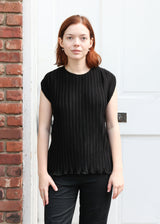Pleated Sheath Top - Black