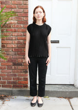 Pleated Sheath Top - Black