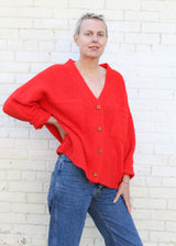 Amelia Cardigan in Supreme Alpaca - Coral