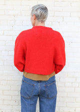 Balloon Sleeve Sweater - Coral