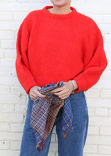 Balloon Sleeve Sweater - Coral