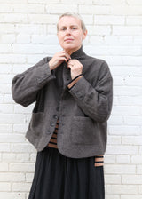 Wool Gauze Houndstooth Jacket