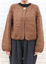 Hand-Knit Cardigan, Brown