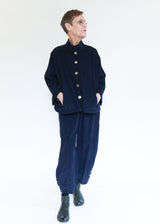 Stand Collar Jacket - Indigo