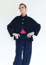 Stand Collar Jacket - Indigo