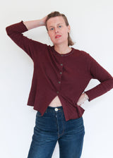 Crop Cardigan - Red Indigo