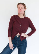 Crop Cardigan - Red Indigo