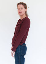 Crop Cardigan - Red Indigo