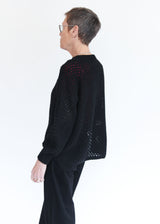 Jane Crochet Sweater - Black
