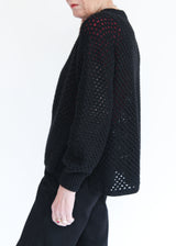 Jane Crochet Sweater - Black