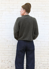 Boucle Rolled Sweater - Dark Olive