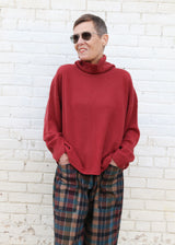 Cashmere High Neck Sweater - Ruby