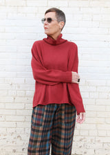 Cashmere High Neck Sweater - Ruby