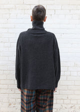 Cashmere High Neck Sweater - Charcoal