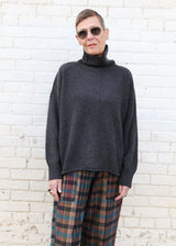 Cashmere High Neck Sweater - Charcoal