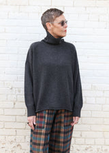 Cashmere High Neck Sweater - Charcoal