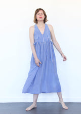 Silk Striped Maxi Dress