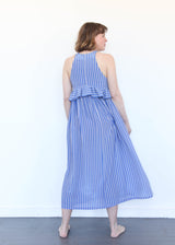 Silk Striped Maxi Dress