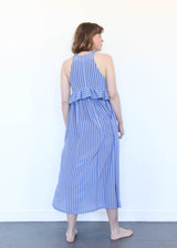Silk Striped Maxi Dress