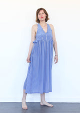 Silk Striped Maxi Dress