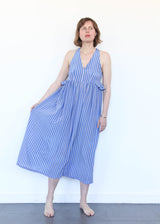 Silk Striped Maxi Dress