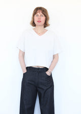 S/S Crop V-Neck