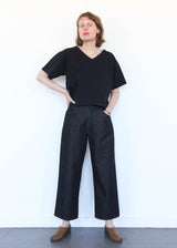 S/S Crop V-Neck