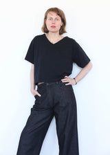 S/S Crop V-Neck