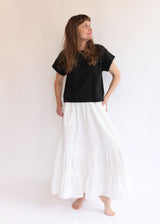 Tuck Gathered Skirt - White OS