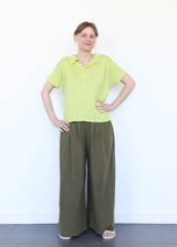High Gauge Knit Blouse - Lime