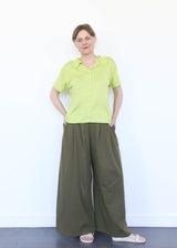 High Gauge Knit Blouse - Lime