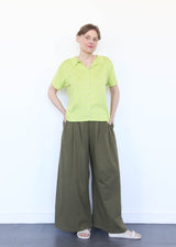 High Gauge Knit Blouse - Lime