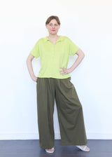 High Gauge Knit Blouse - Lime