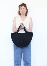 Crochet Bowl Tote - Black Paint