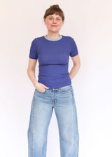 Ringer Tee - Bright Blue/Light Blue