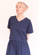 Short Sleeve Crop V-neck - Stargaze