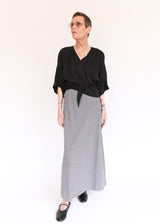 Long Bias Skirt - Nebbia Check Seersucker