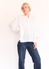 Peasant Blouse - White Diamond Dobby