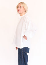 Peasant Blouse - White Diamond Dobby
