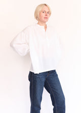 Peasant Blouse - White Diamond Dobby