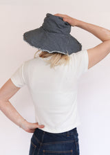 Sun Hat - Railroad Stripe Denim