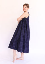 Tiered Chemise - Navy Ikat Dot