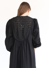 India Reverse Applique Dress - Black