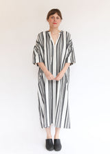 Jacquard Stripe Dress - White/Black