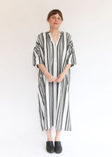 Jacquard Stripe Dress - White/Black