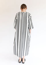 Jacquard Stripe Dress - White/Black