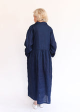 Indigo Linen Dress - Dark Indigo