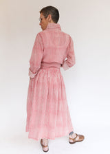 Drawstring Skirt - Red Stripe