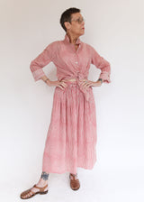 Drawstring Skirt - Red Stripe