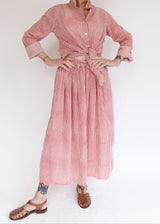 Drawstring Skirt - Red Stripe